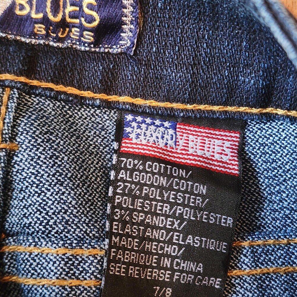 Luxury Blues Y2K Jeans Juniors 7/8 Flare Zip Hem Stretch Denim Pockets Casual - Picture 7 of 15